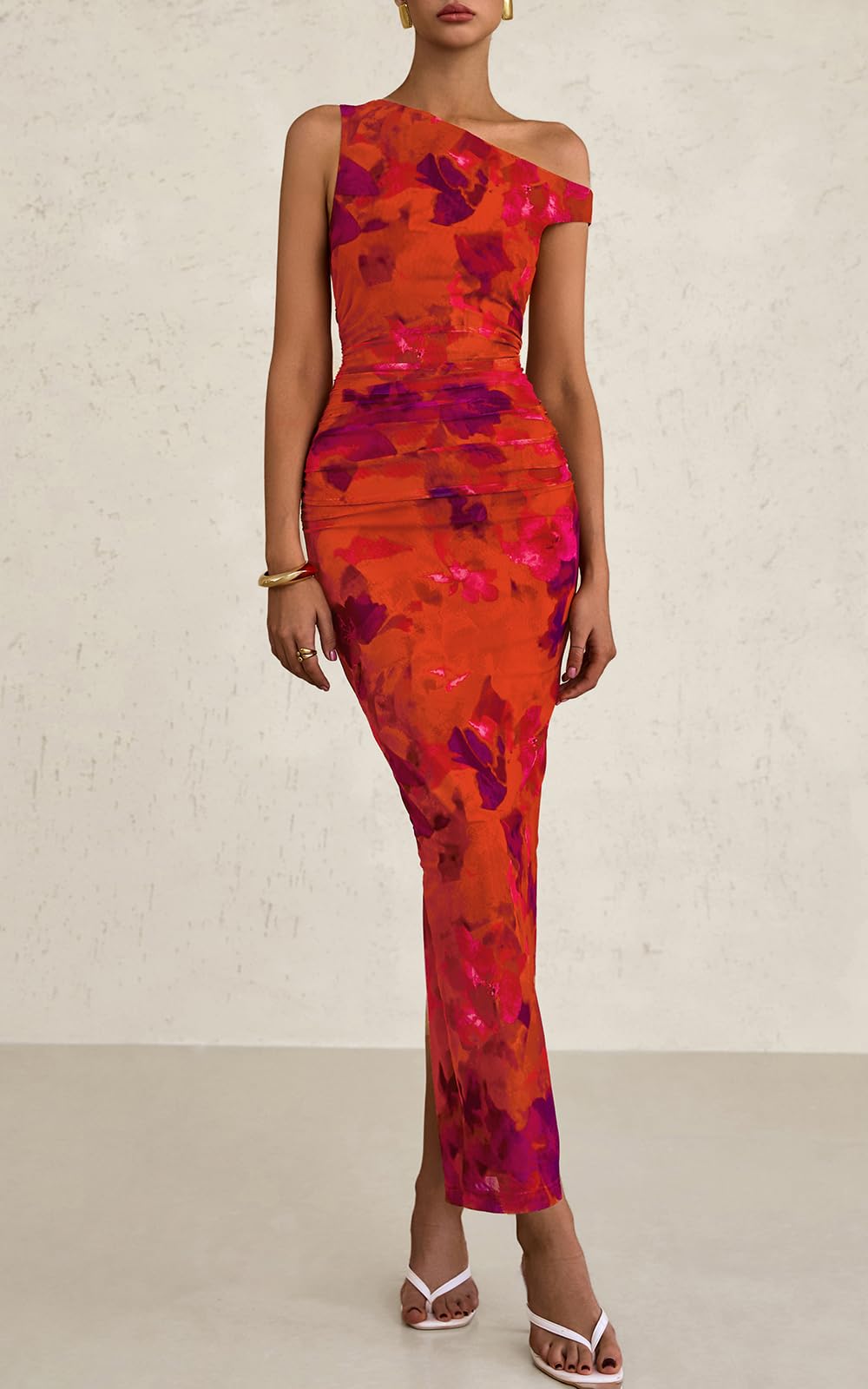 Foto 4 pulgar | Vestido De Verano Prettygarden Con Hombros Descubiertos Y Estampado Floral Para Mujer - Venta Internacional.
