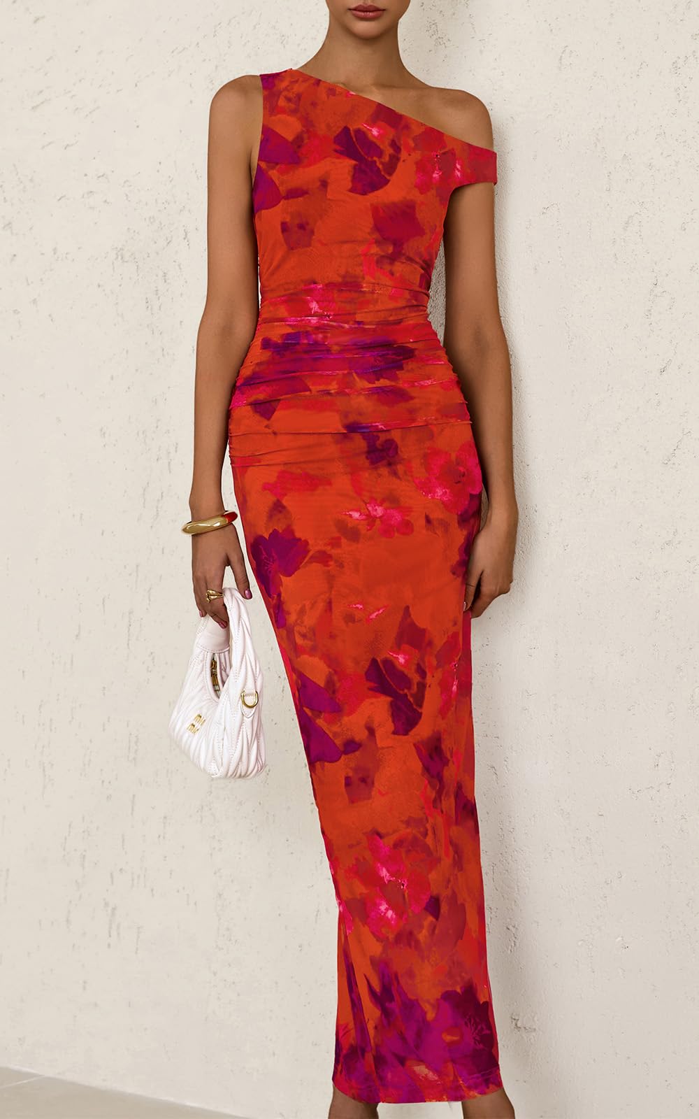 Foto 7 | Vestido De Verano Prettygarden Con Hombros Descubiertos Y Estampado Floral Para Mujer - Venta Internacional.