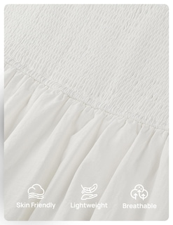 Foto 7 | Vestido Zesica Para Mujer 2025, Estilo Bohemio, Midi, Blanco, Talla Xl - Venta Internacional.