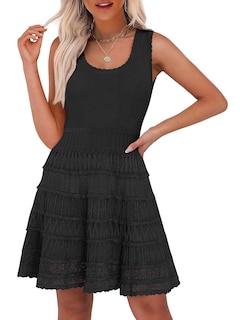 Foto 1 | Vestido Anrabess De Punto Sin Mangas Para Verano, Sin Mangas, Playa, Negro - Venta Internacional.