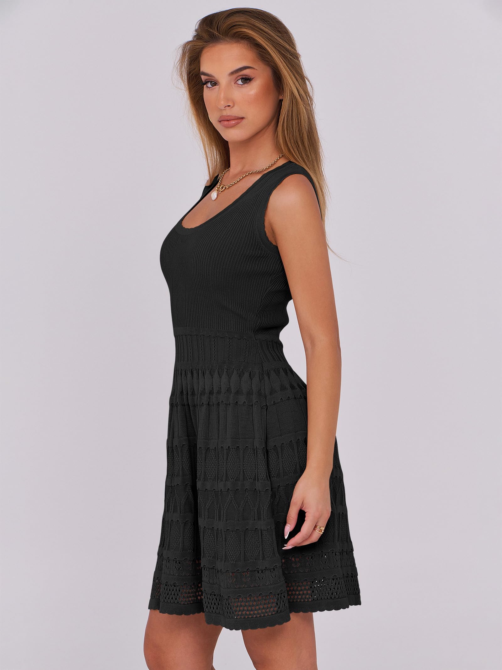 Foto 4 pulgar | Vestido Anrabess De Punto Sin Mangas Para Verano, Sin Mangas, Playa, Negro - Venta Internacional.