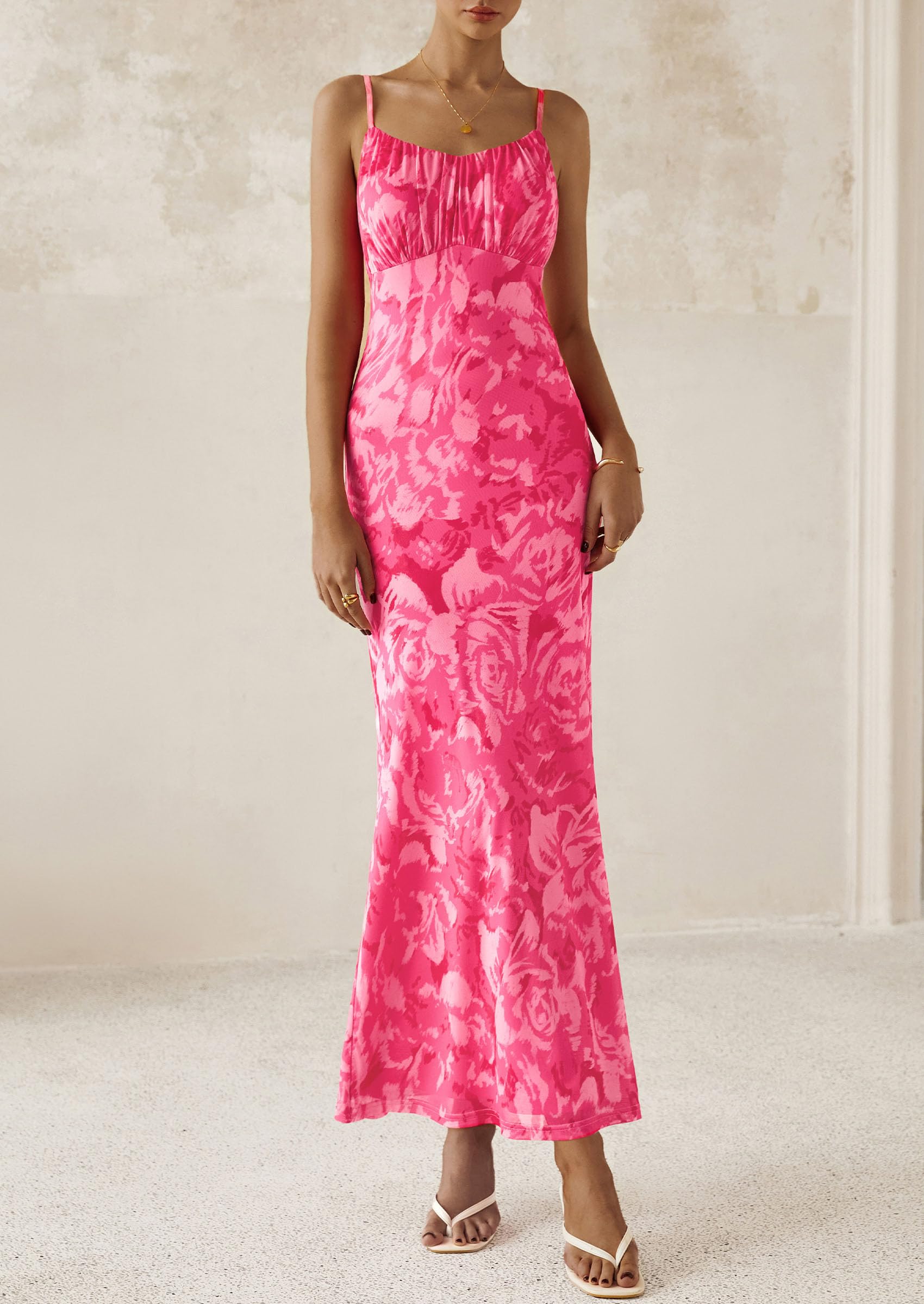 Foto 4 | Vestido Largo Prettygarden Para Mujer, Ajustado Con Estampado Floral, Verano 2025 - Venta Internacional.
