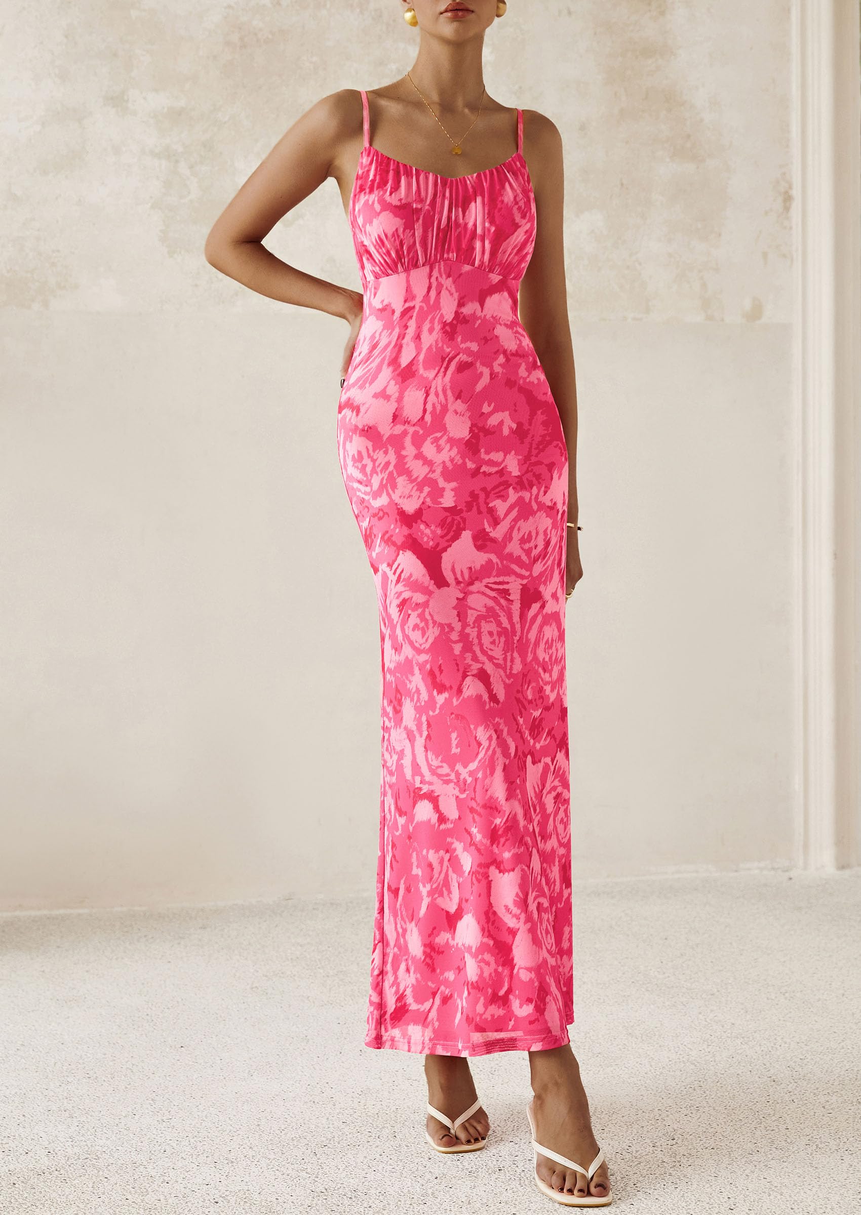 Foto 8 pulgar | Vestido Largo Prettygarden Para Mujer, Ajustado Con Estampado Floral, Verano 2025 - Venta Internacional.
