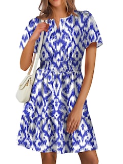 Foto 1 | Vestido Anrabess Casual De Verano Con Cuello En V Y Manga Corta Para Mujer - Venta Internacional.