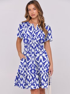 Foto 2 | Vestido Anrabess Casual De Verano Con Cuello En V Y Manga Corta Para Mujer - Venta Internacional.