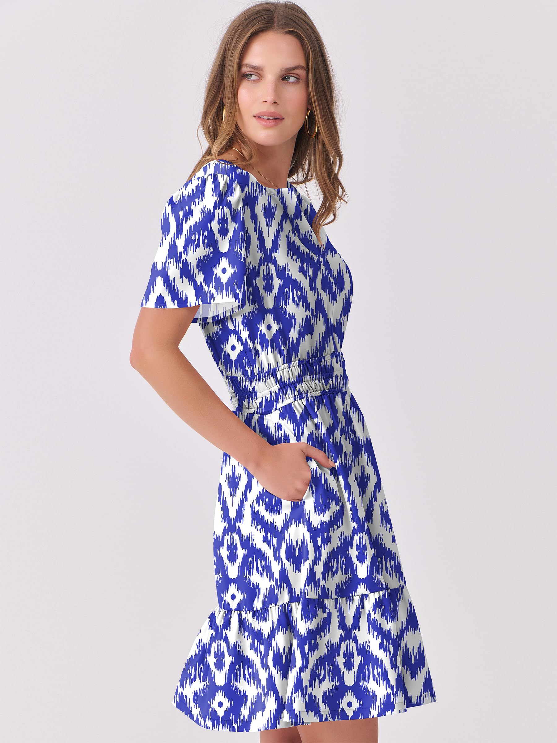 Foto 5 pulgar | Vestido Anrabess Casual De Verano Con Cuello En V Y Manga Corta Para Mujer - Venta Internacional.