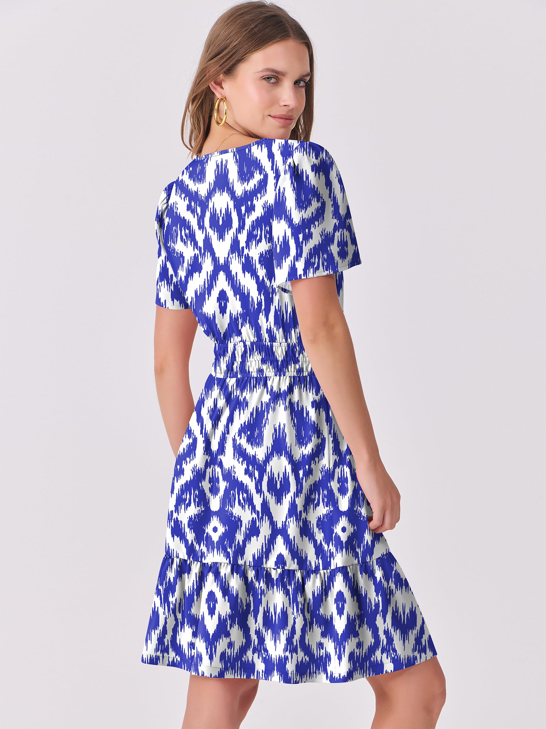 Foto 6 pulgar | Vestido Anrabess Casual De Verano Con Cuello En V Y Manga Corta Para Mujer - Venta Internacional.