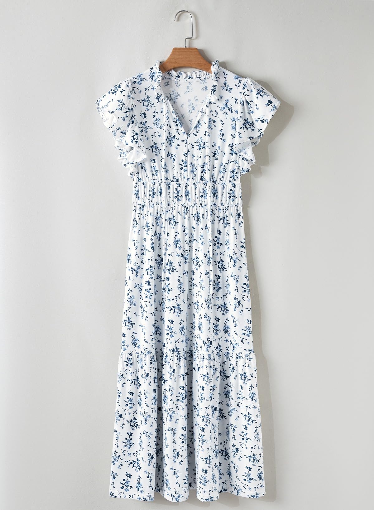 Foto 6 pulgar | Vestido Largo Blencot Con Estampado Floral De Verano Con Cuello En V Para Mujer - Venta Internacional.