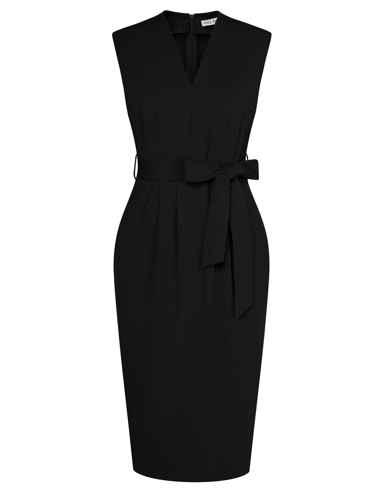 Foto 2 pulgar | Vestido De Trabajo Grace Karin Sin Mangas Con Cuello En V Negro Xl - Venta Internacional.