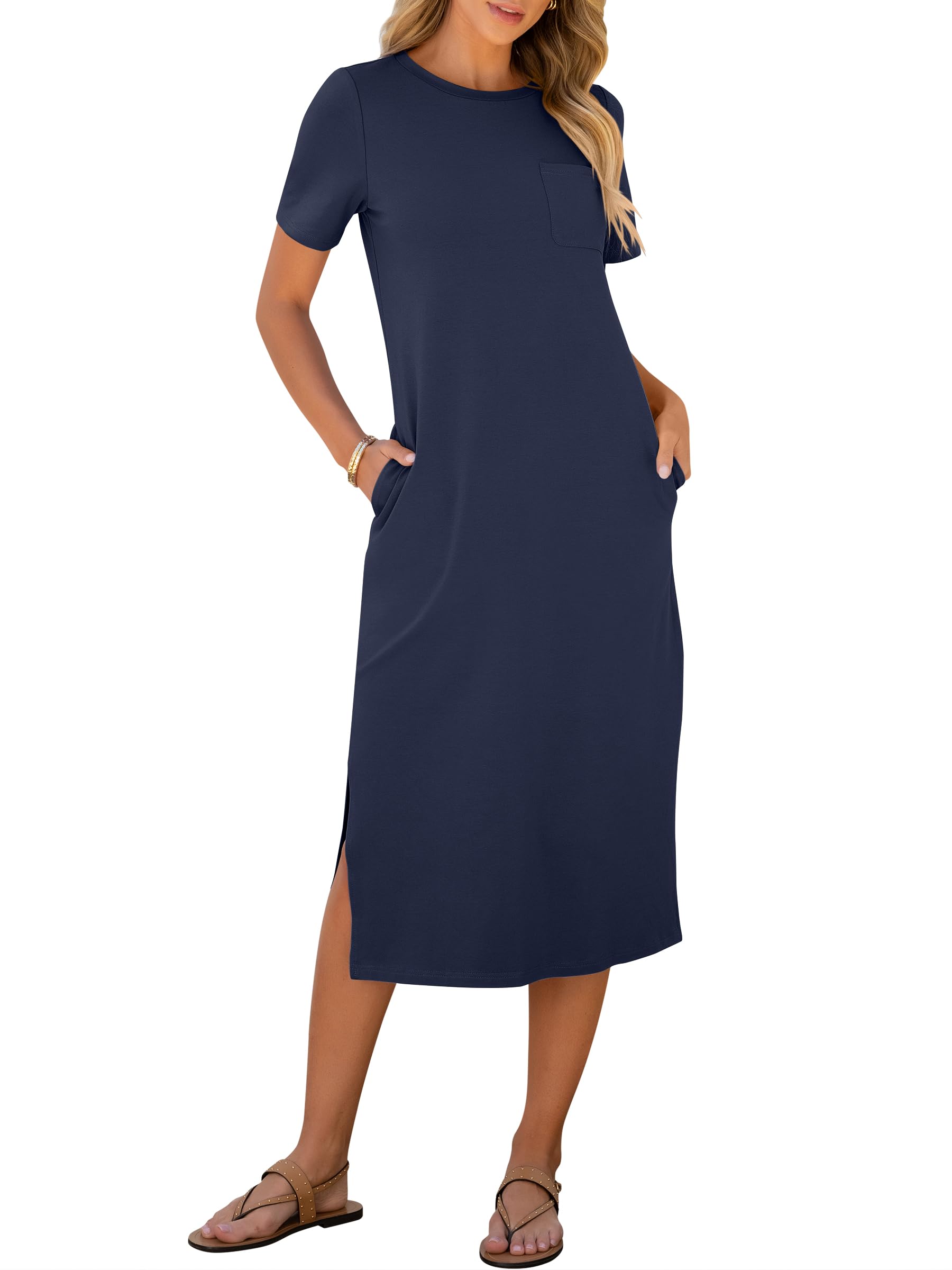 Foto 2 pulgar | Vestido Anrabess, Casual, Midi, De Verano, A Rayas Para Mujer - Venta Internacional.