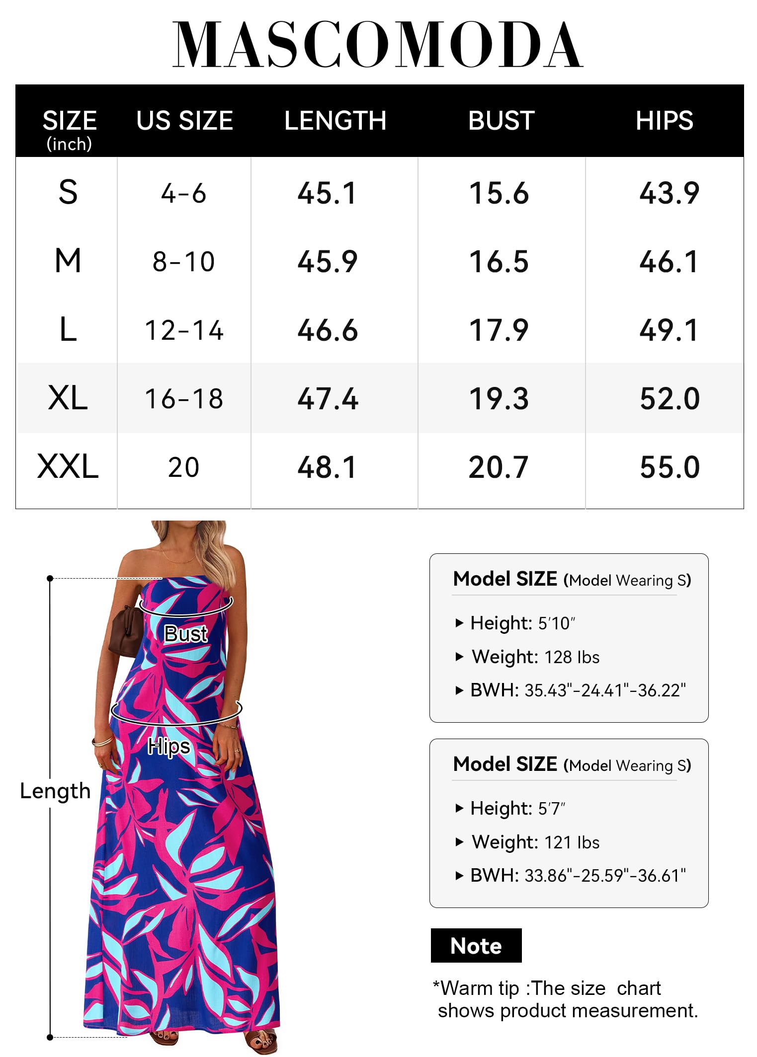 Foto 7 pulgar | Vestido Largo Mascomoda De Verano Bohemio Floral Sin Tirantes Para Mujer - Venta Internacional.