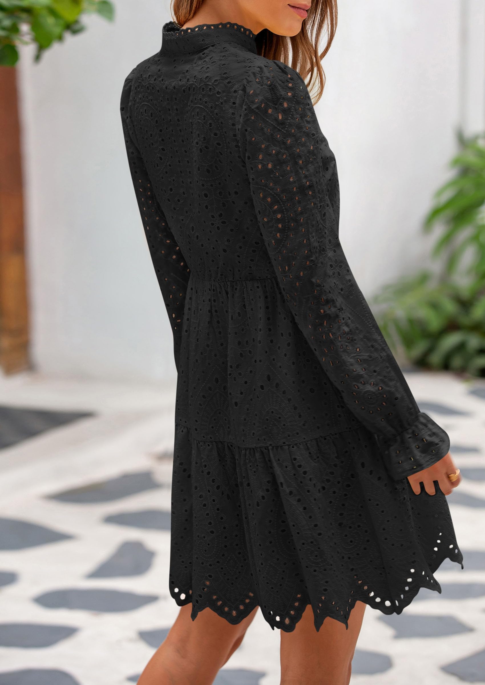 Foto 2 | Vestido Prettygarden Para Mujer, Primavera 2025, Manga Larga, Cuello En V - Venta Internacional.