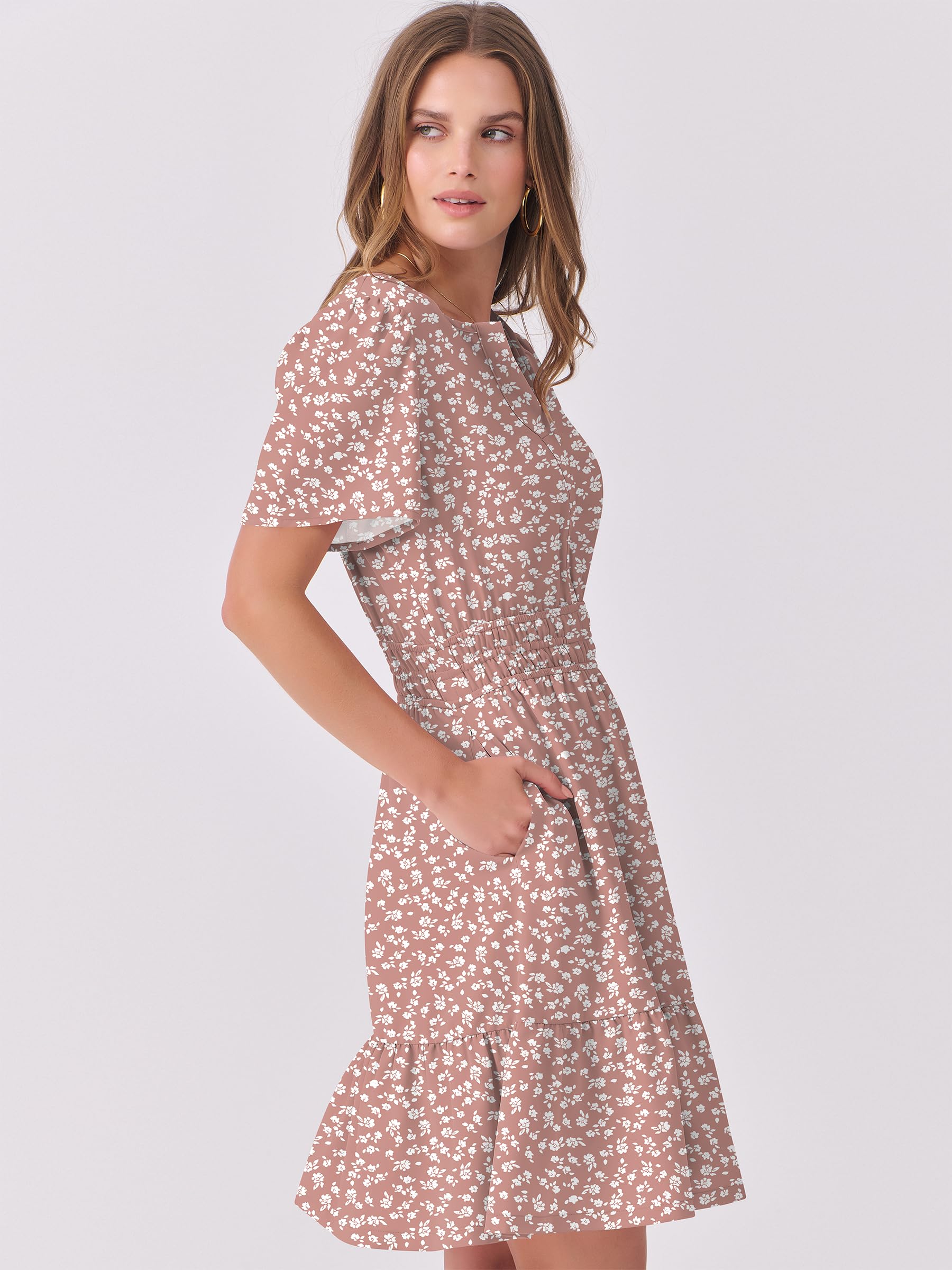 Foto 5 pulgar | Vestido Anrabess 2025 Casual De Verano Con Cuello En V Y Manga Corta Para Mujer - Venta Internacional.