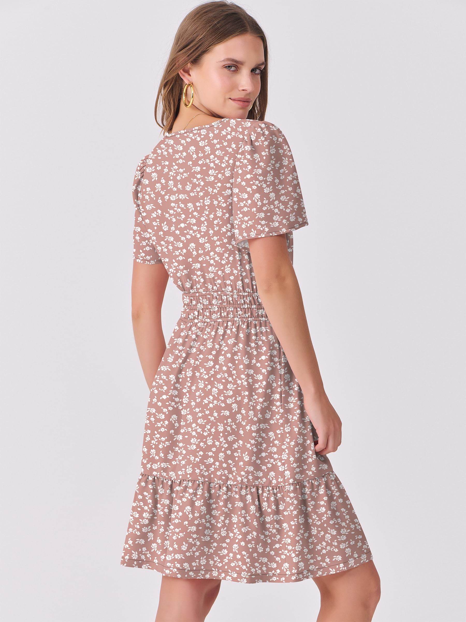 Foto 6 pulgar | Vestido Anrabess 2025 Casual De Verano Con Cuello En V Y Manga Corta Para Mujer - Venta Internacional.