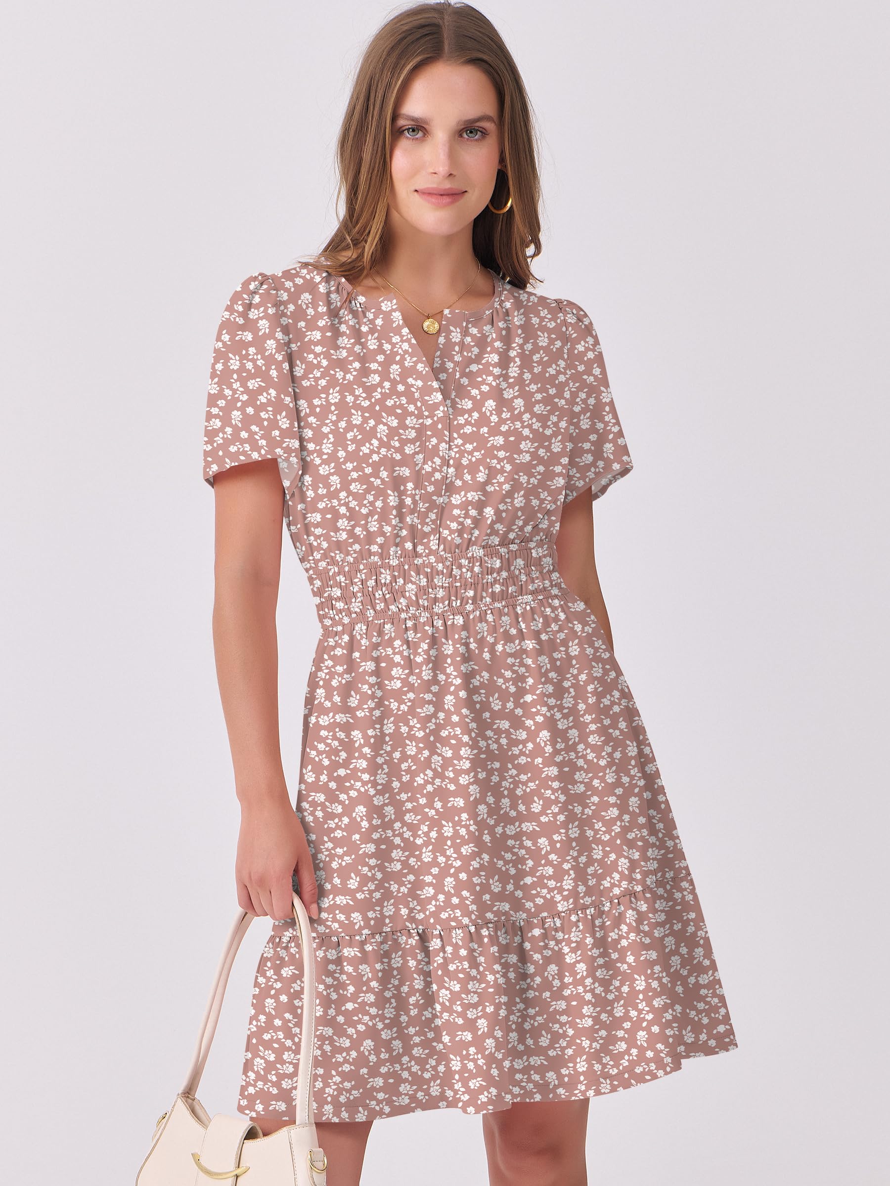 Foto 7 pulgar | Vestido Anrabess 2025 Casual De Verano Con Cuello En V Y Manga Corta Para Mujer - Venta Internacional.