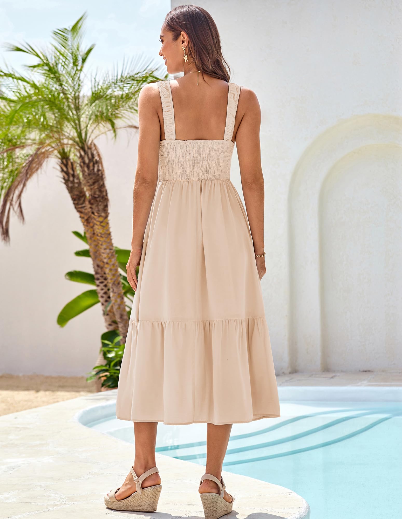 Foto 7 pulgar | Vestido Grace Karin Summer 2025 A Media Pierna Con Tirantes Finos, Beige - Venta Internacional.