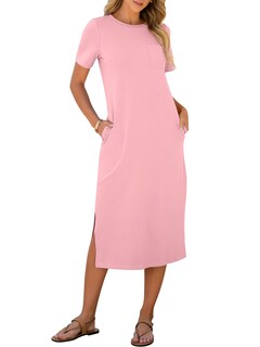 Foto 1 | Vestido Anrabess Midi De Verano Casual A Rayas Con Bolsillos Para Mujer - Venta Internacional.