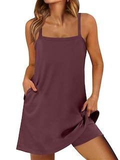 Foto 1 | Vestido De Tenis Anrabess 2025, Casual, Holgado, Burdeos - Venta Internacional.