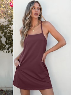 Foto 2 | Vestido De Tenis Anrabess 2025, Casual, Holgado, Burdeos - Venta Internacional.