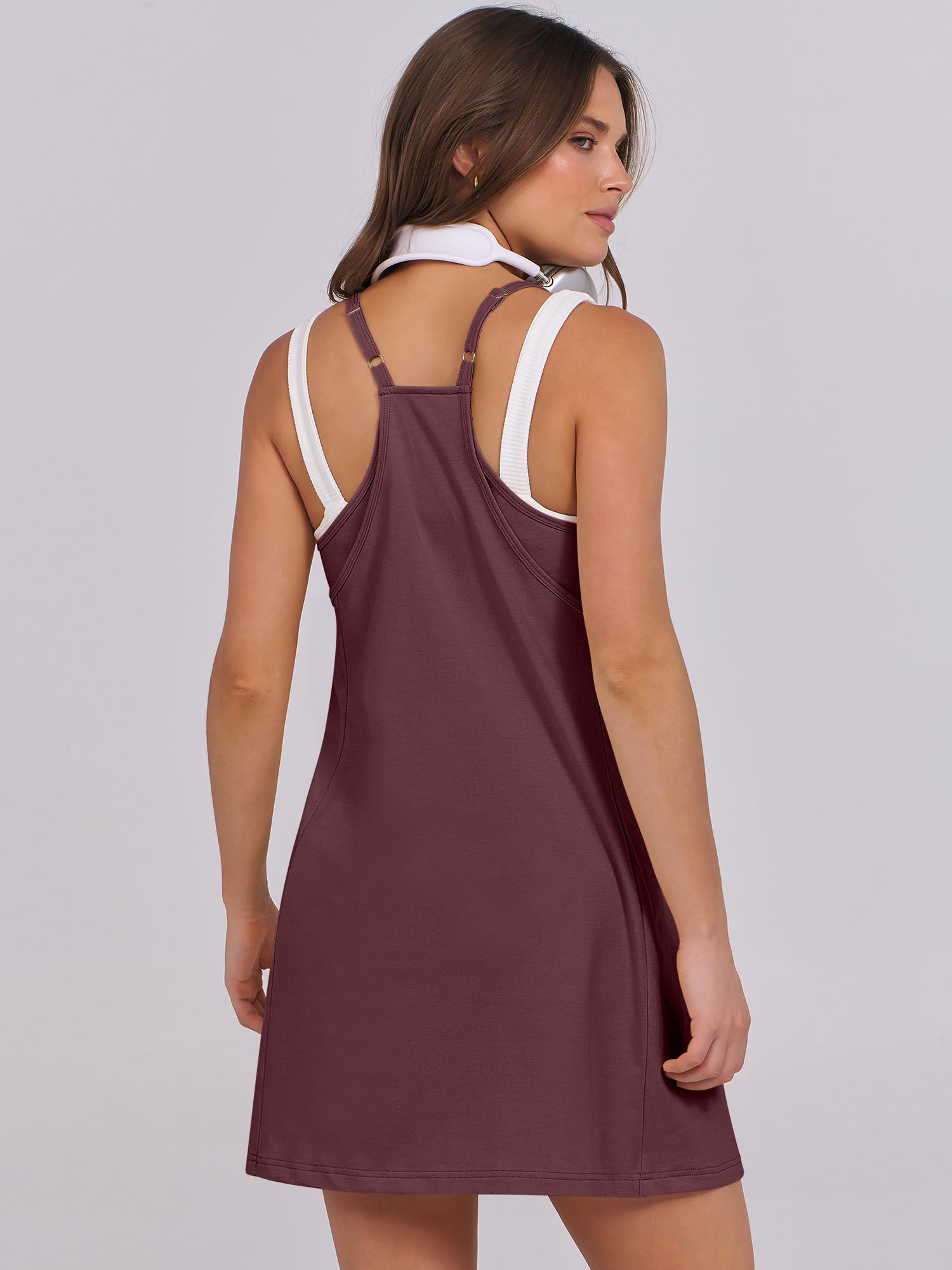 Foto 5 | Vestido De Tenis Anrabess 2025, Casual, Holgado, Burdeos - Venta Internacional.