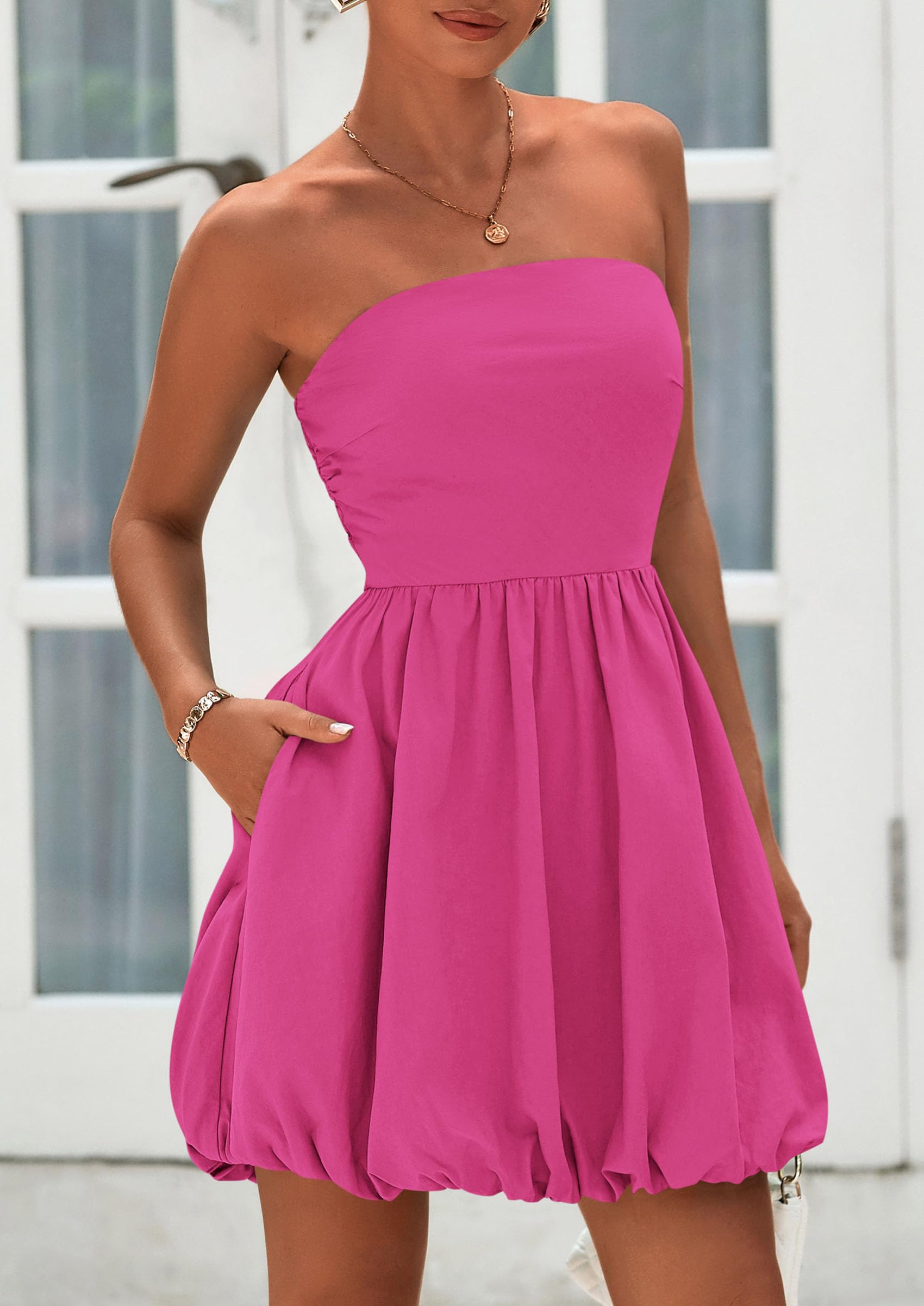 Foto 4 pulgar | Vestido Prettygarden Bubble Mini 2025 Summer Rose Red Para Mujer - Venta Internacional.