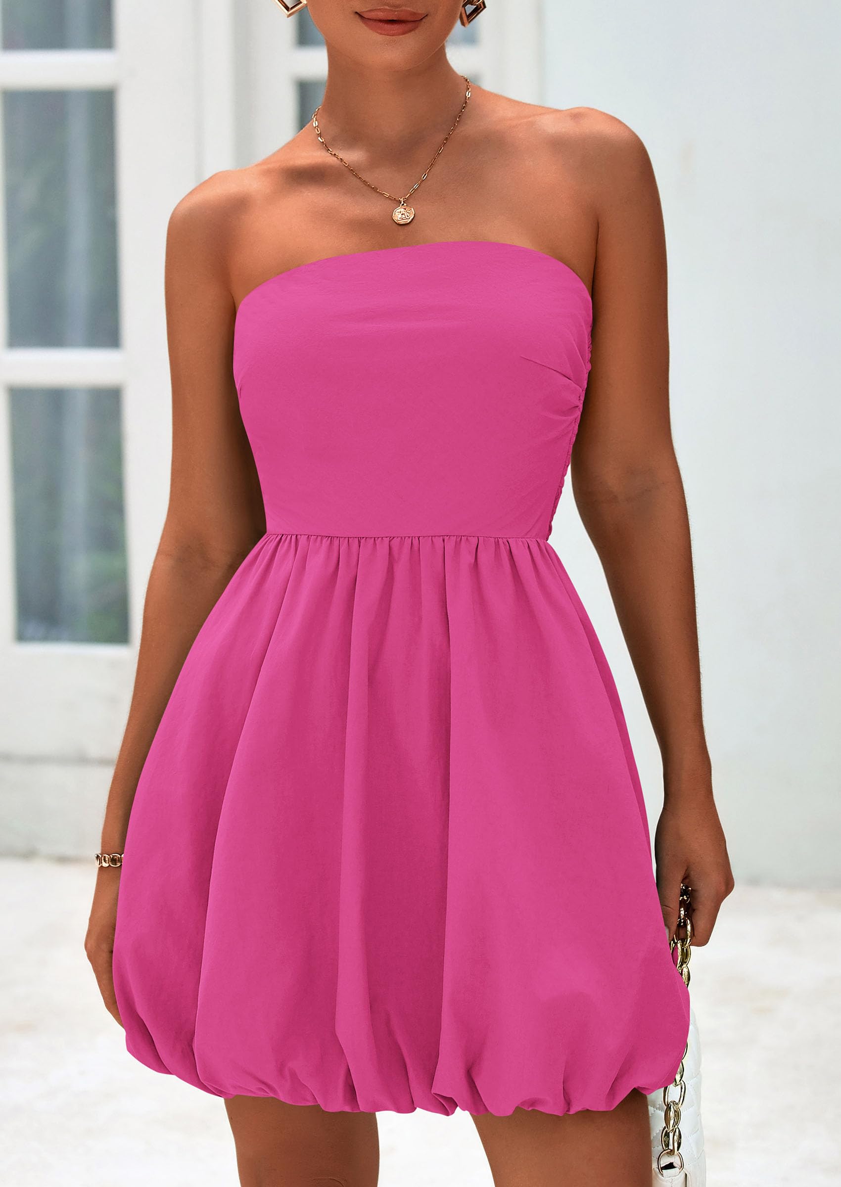 Foto 8 pulgar | Vestido Prettygarden Bubble Mini 2025 Summer Rose Red Para Mujer - Venta Internacional.