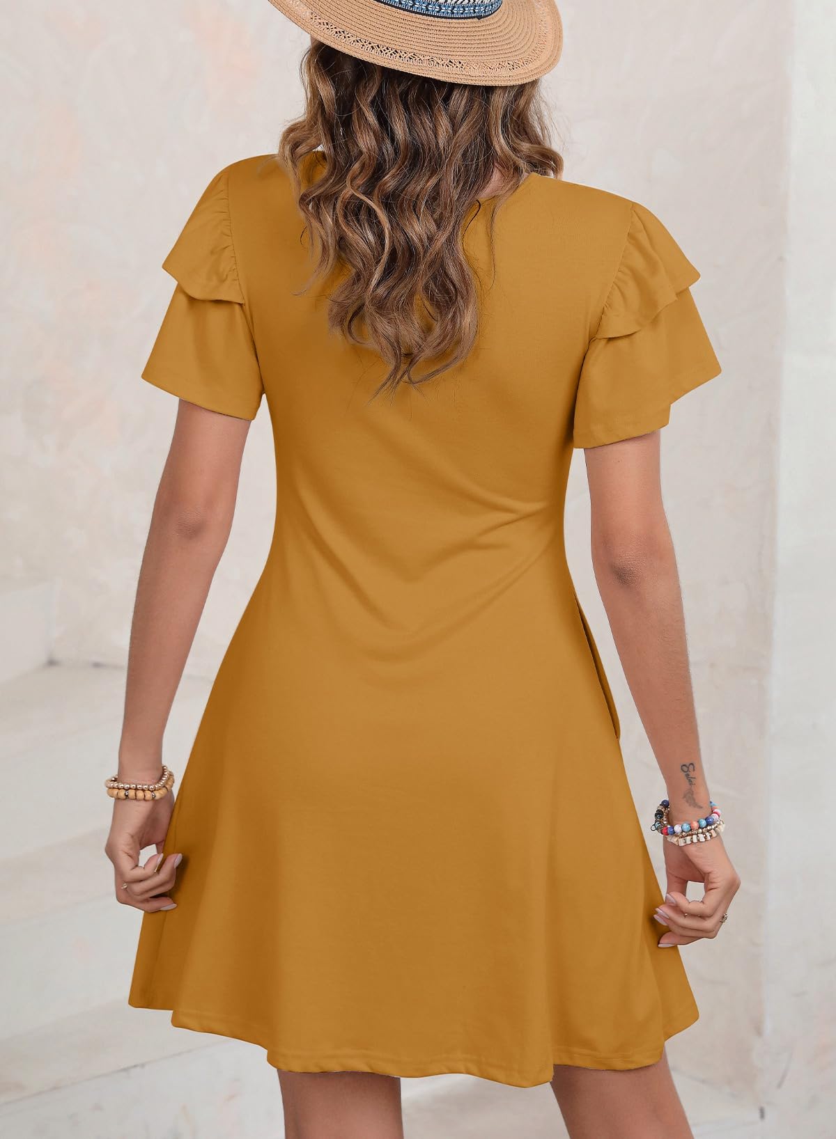 Foto 4 pulgar | Vestido Dokotoo Summer 2025 Con Volantes De Manga Corta Para Mujer - Venta Internacional.