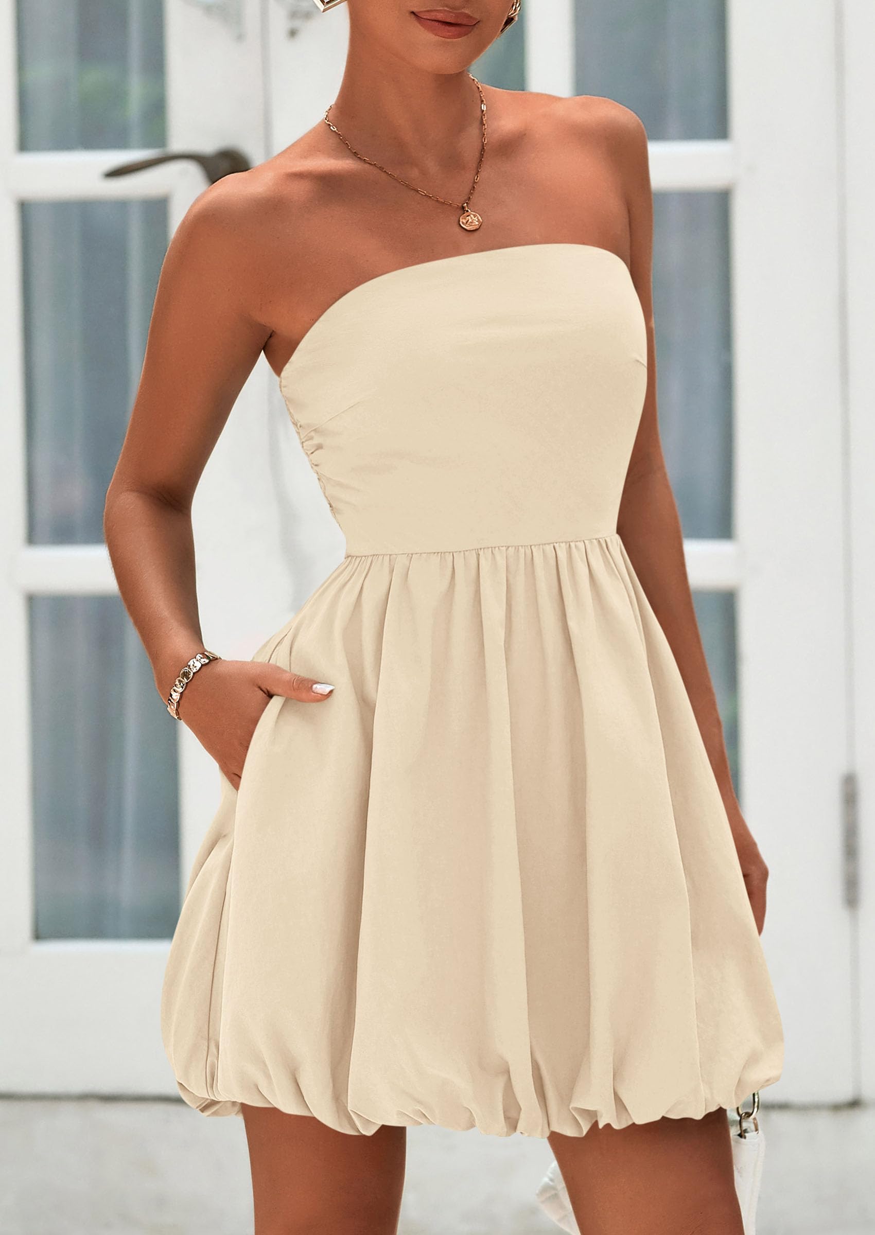 Foto 4 pulgar | Vestido Prettygarden Bubble Mini 2025 Summer Apricot Para Mujer - Venta Internacional.
