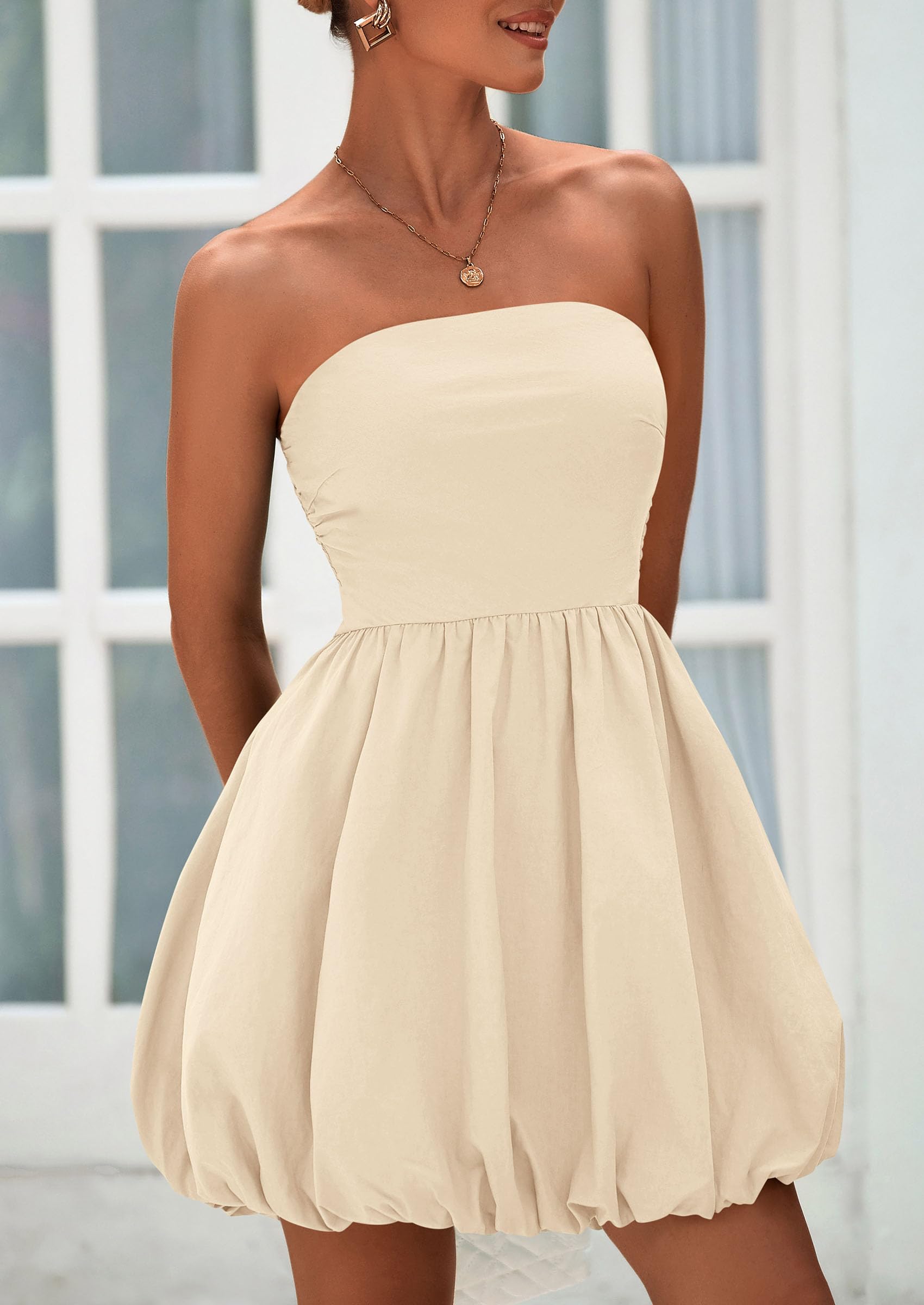 Foto 5 pulgar | Vestido Prettygarden Bubble Mini 2025 Summer Apricot Para Mujer - Venta Internacional.