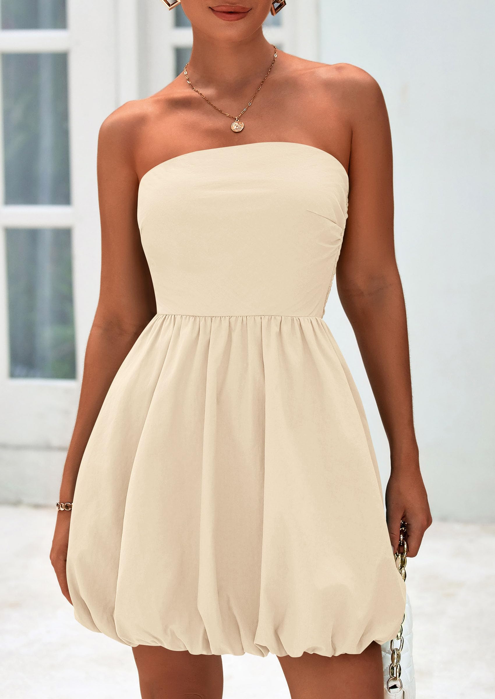 Foto 8 pulgar | Vestido Prettygarden Bubble Mini 2025 Summer Apricot Para Mujer - Venta Internacional.