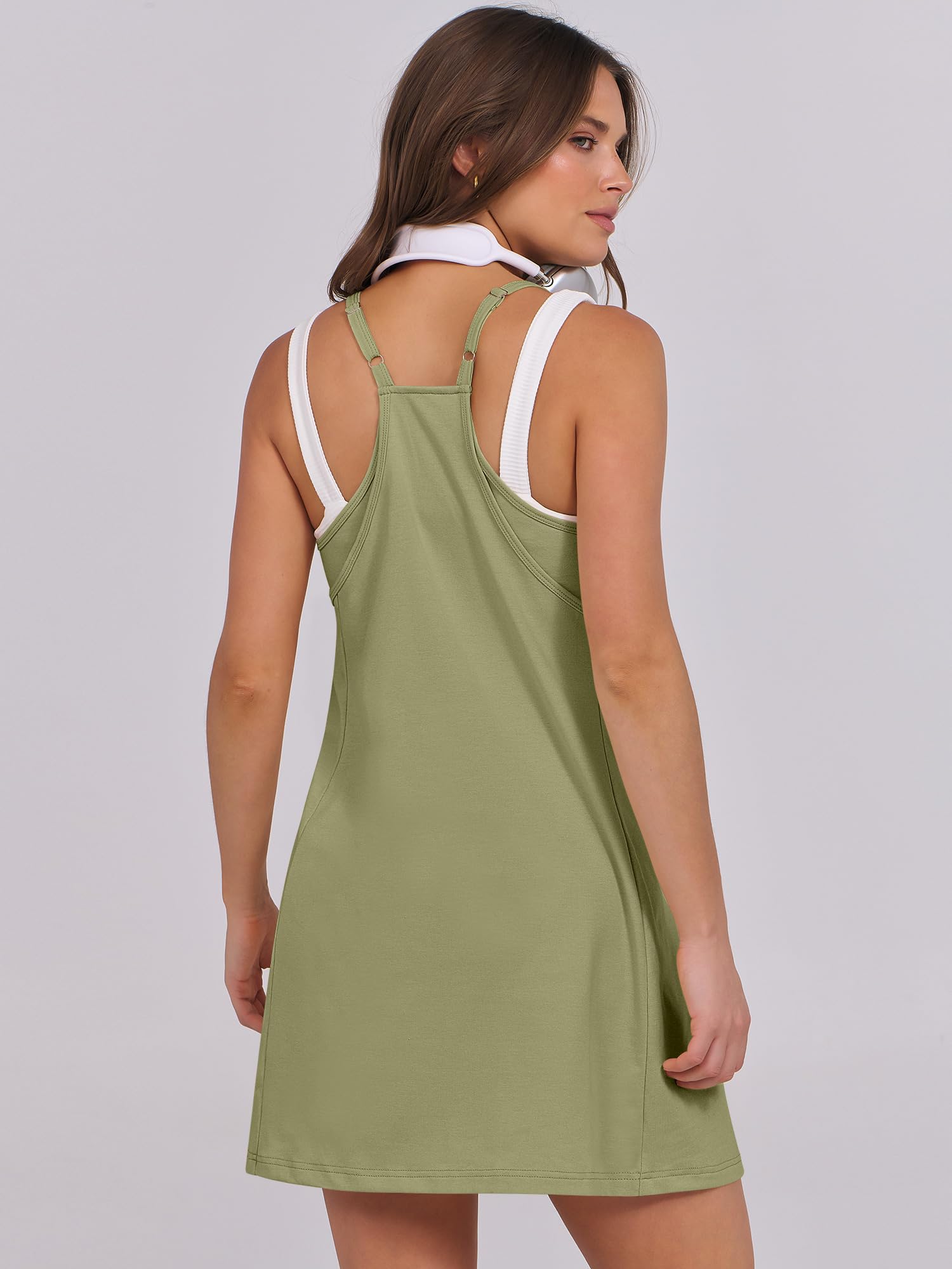 Foto 6 pulgar | Vestido De Tenis Anrabess 2025, Casual, Holgado, Verde Militar - Venta Internacional.
