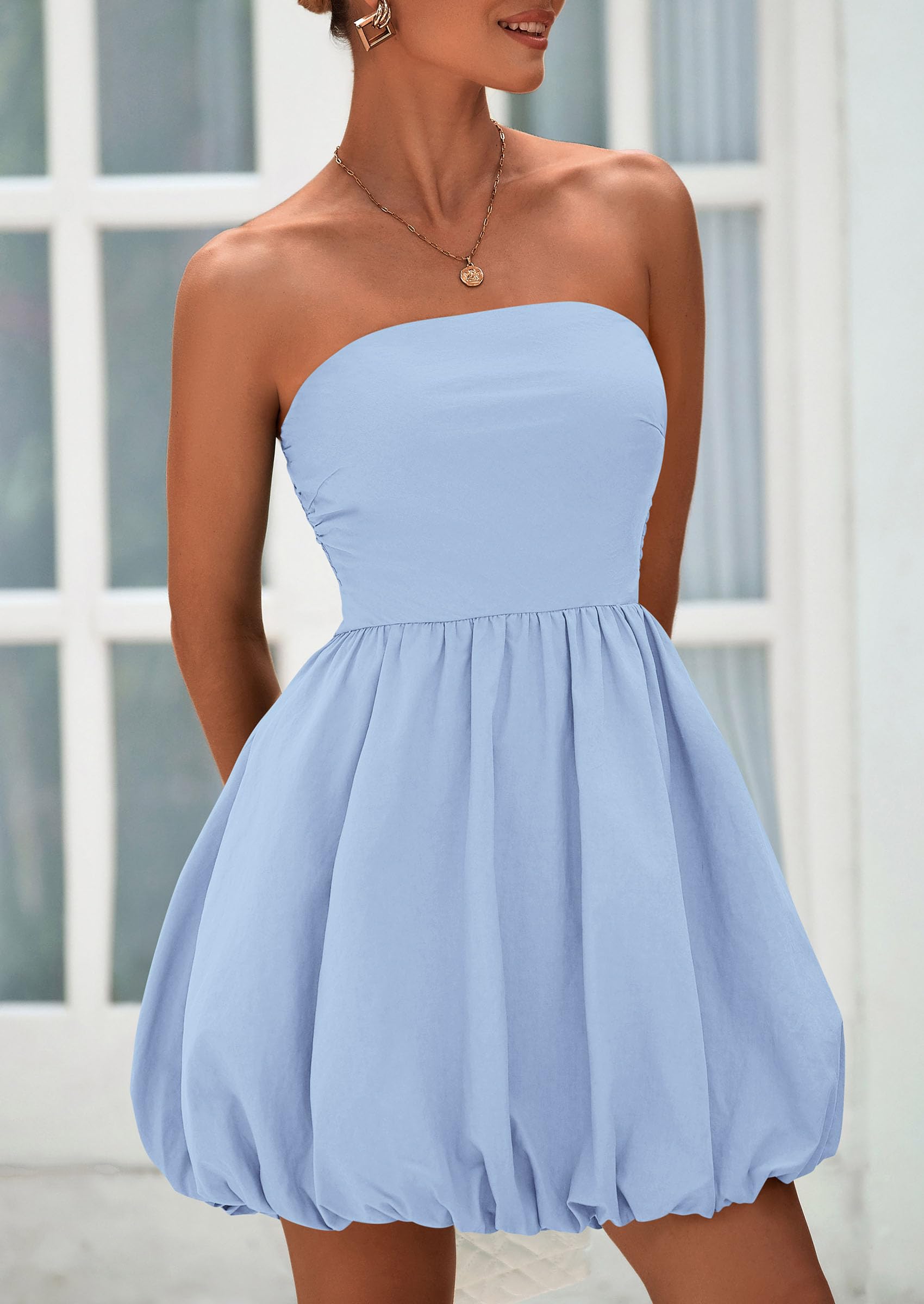 Foto 5 pulgar | Vestido Prettygarden Bubble Mini 2025 Summer Azul Claro Para Mujer - Venta Internacional.