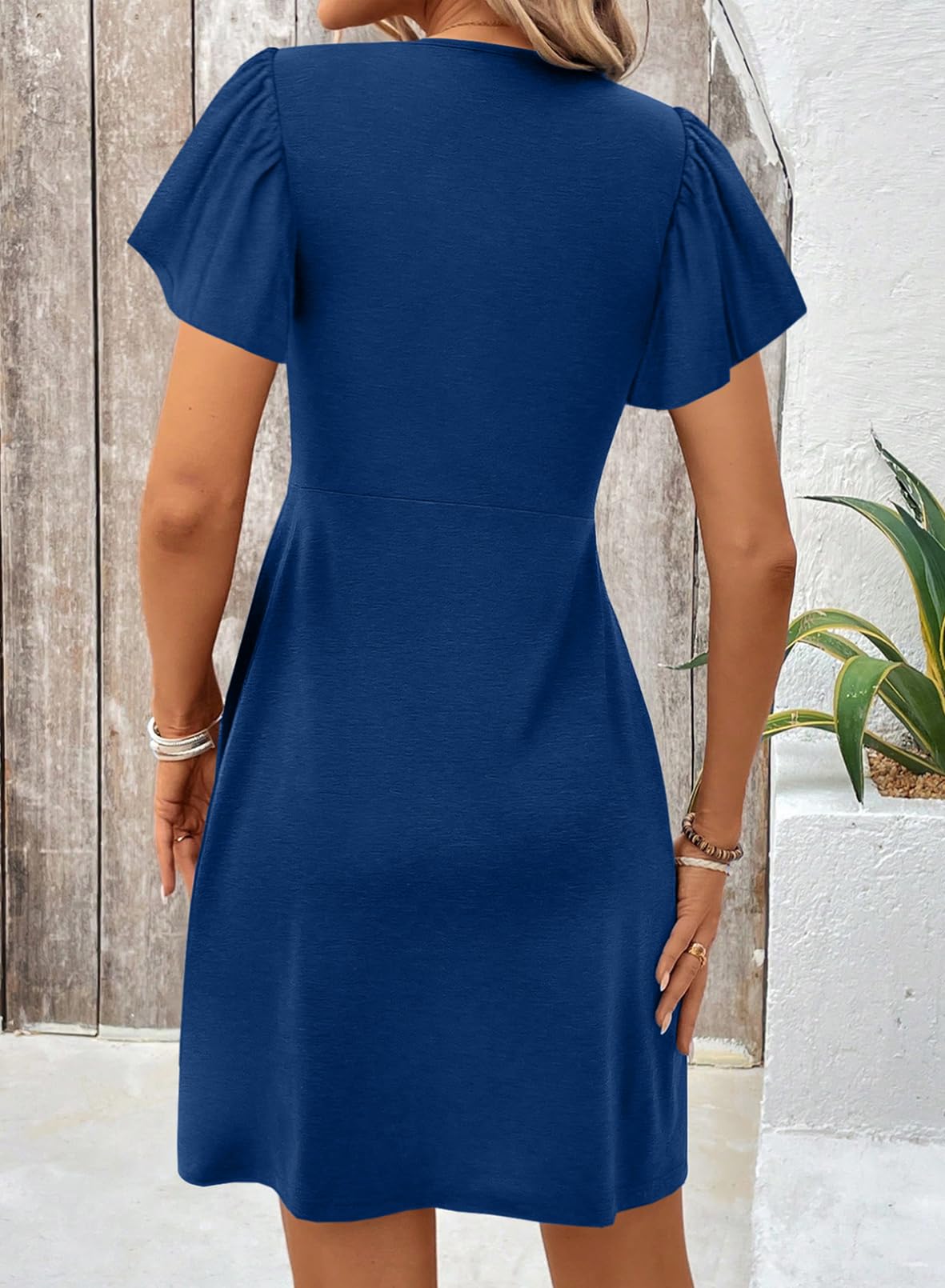 Foto 4 pulgar | Vestido Acelit Fashion 2025, Verano, Torcido En La Parte Delantera, Cuello En V, Para Mujer - Venta Internacional.