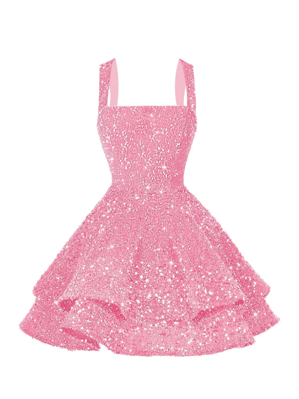Foto 6 pulgar | Vestido De Bienvenida Dessiny Con Lentejuelas Brillantes Y Escalonadas En Forma De A, Azul - Venta Internacional.