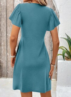 Foto 2 | Vestido Acelit Fashion Trendy 2025 Con Cuello En V, Parte Delantera Torcida, Azul - Venta Internacional.