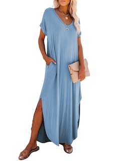 Foto 1 | Vestido Largo Dokotoo, Casual, Para Vacaciones De Verano, Color Azul Xl - Venta Internacional.