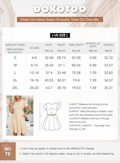 Foto 6 | Vestido Dokotoo Para Mujer, Primavera Verano 2024, Cuello En V, Volantes, Beige - Venta Internacional.