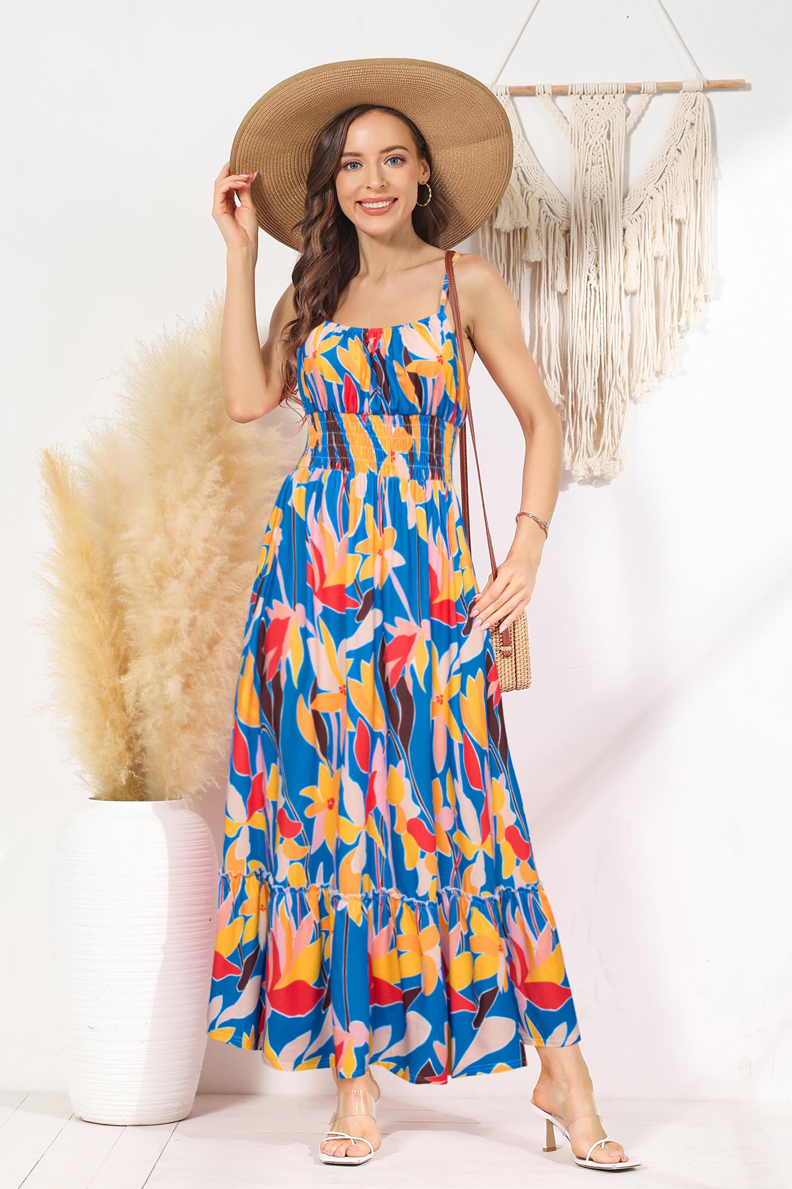 Foto 5 pulgar | Vestido Grace Karin, Sin Mangas, Maxi En Forma De A, Fruncido Y Escalonado - Venta Internacional.