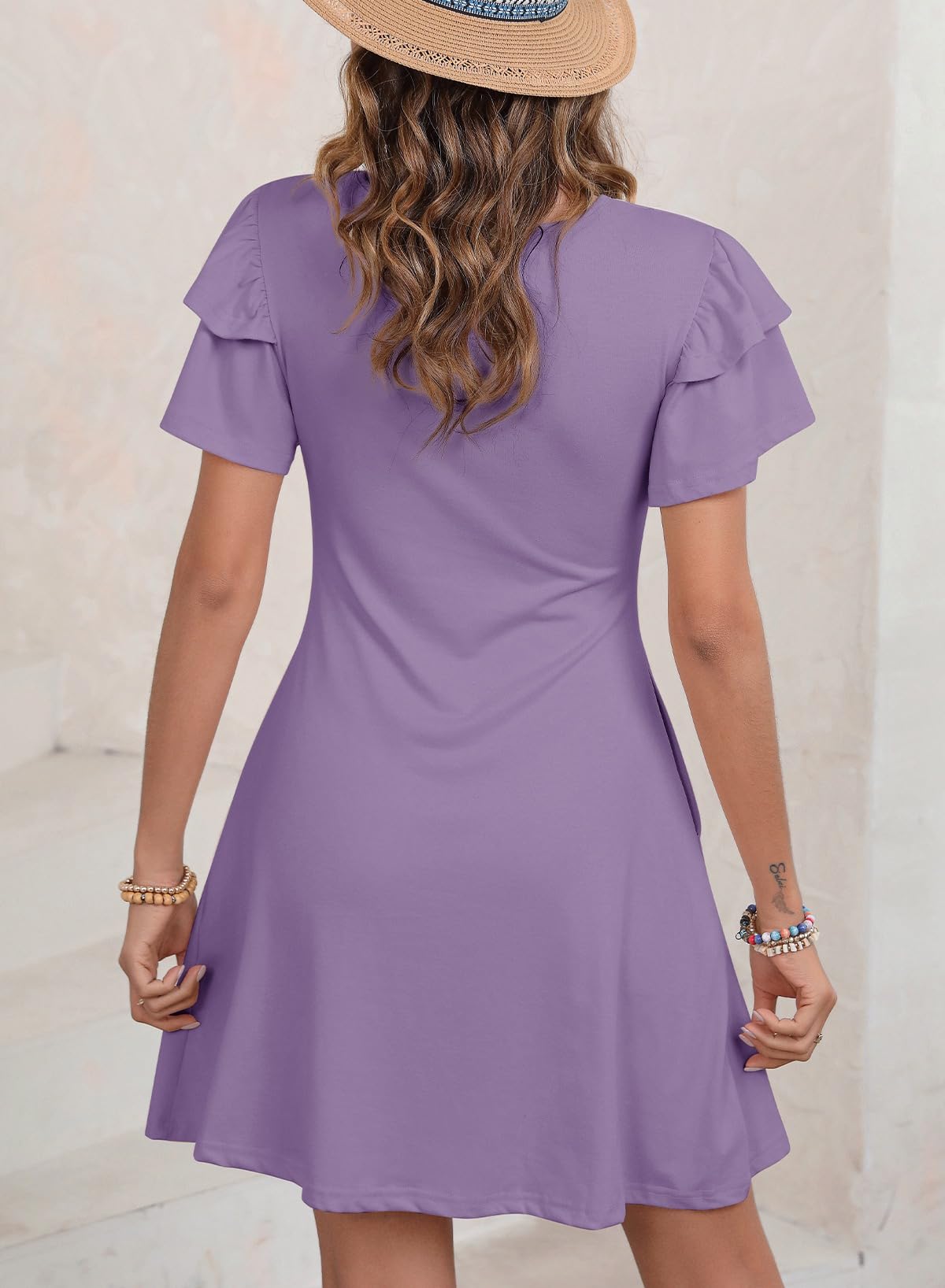 Foto 4 pulgar | Vestido Dokotoo 2025 Para Mujer De Verano Con Cuello Redondo Y Volantes - Venta Internacional.
