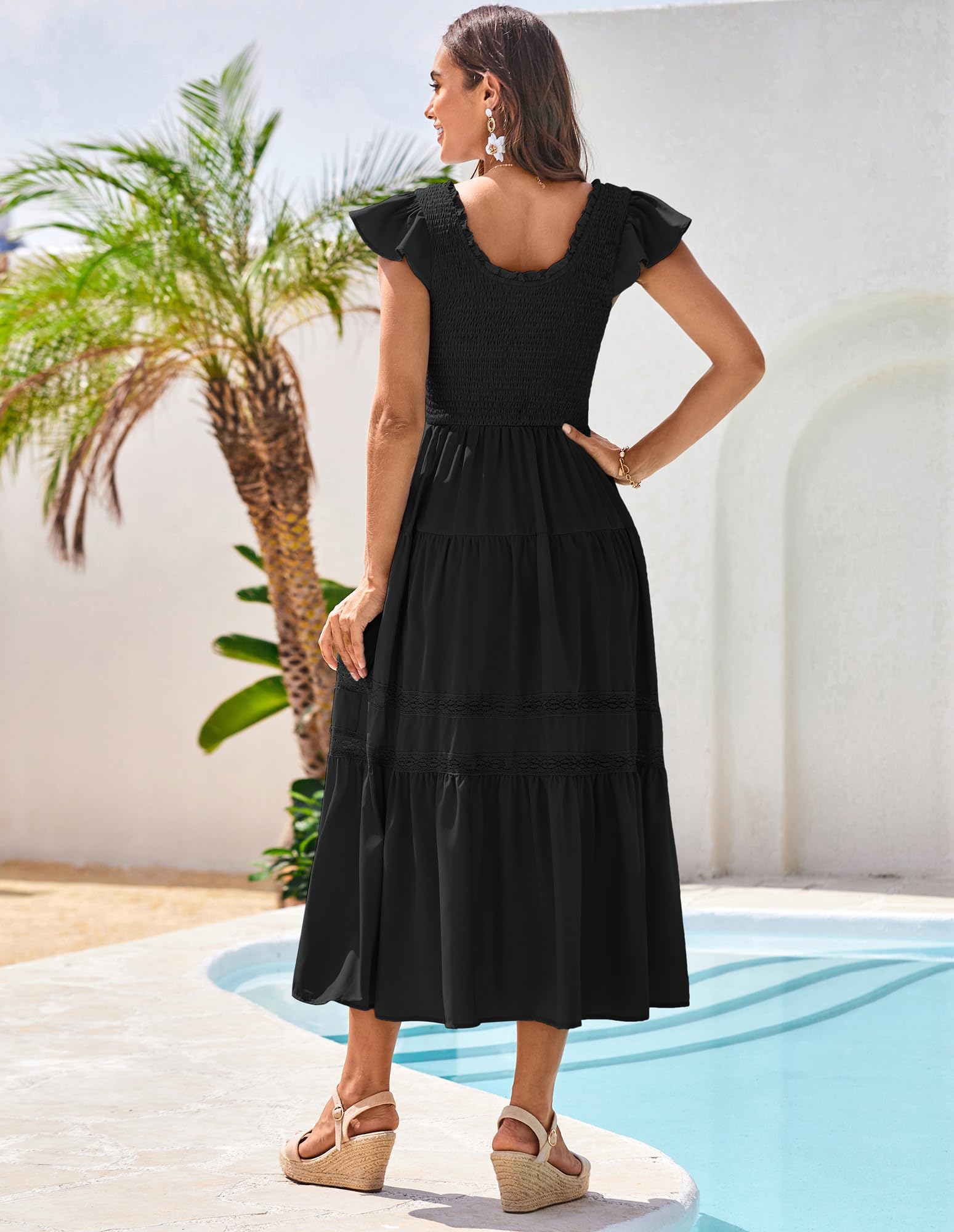 Foto 4 pulgar | Vestido Grace Karin Boho Manga Corta Para Mujer Negro Talla L - Venta Internacional.