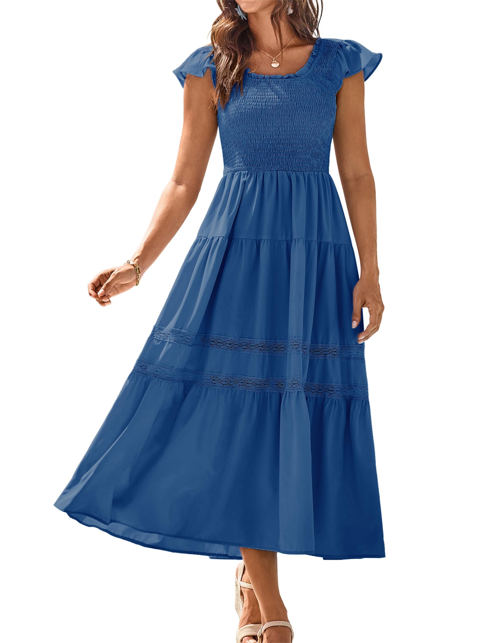 Vestido Grace Karin Boho 2025 Flowy Beach Wedding Guest Blue S - Venta Internacional.