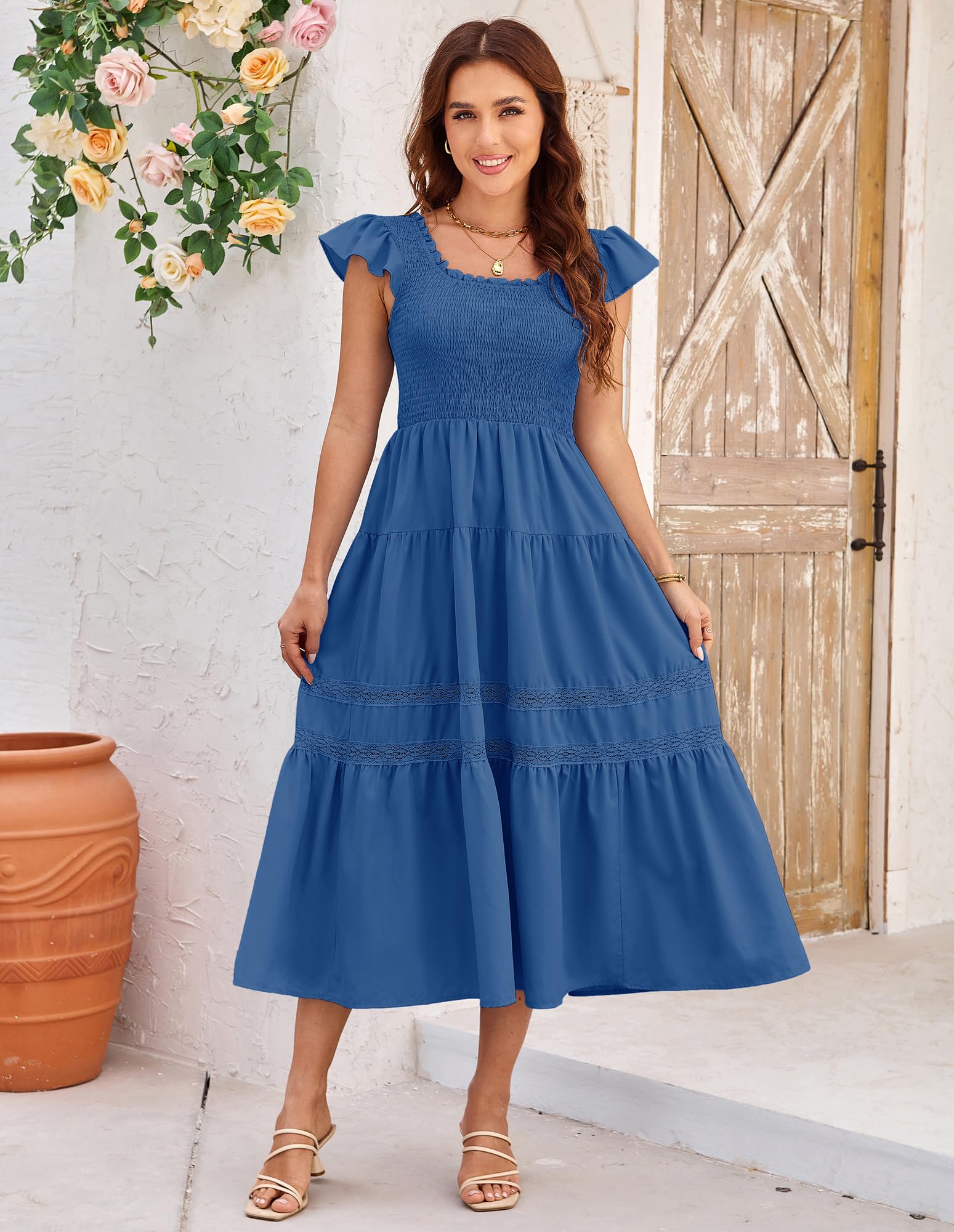Foto 2 | Vestido Grace Karin Boho 2025 Flowy Beach Wedding Guest Blue S - Venta Internacional.