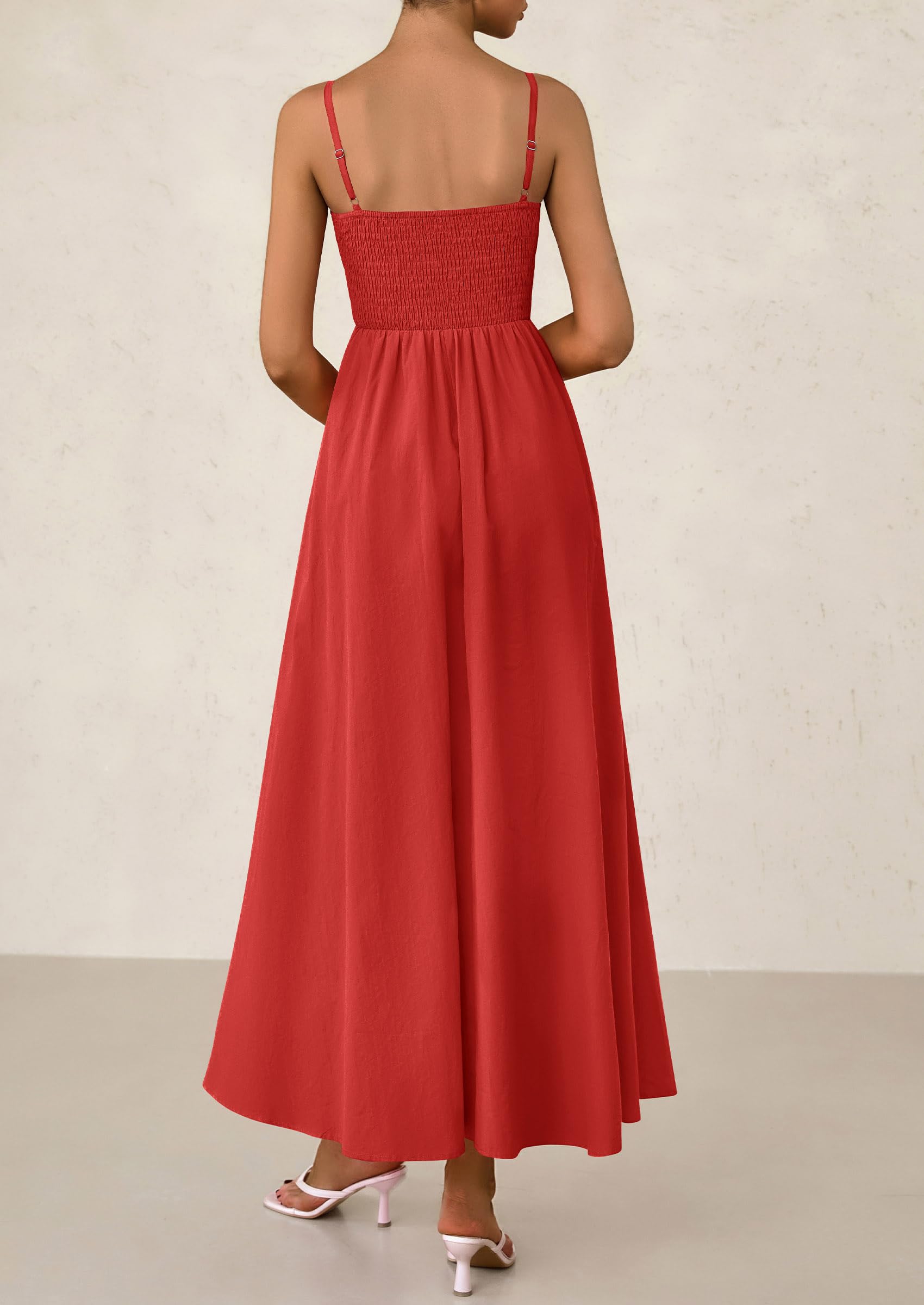 Foto 2 | Vestido Largo Prettygarden Para Mujer, Estampado, Verano 2025, Rojo - Venta Internacional.