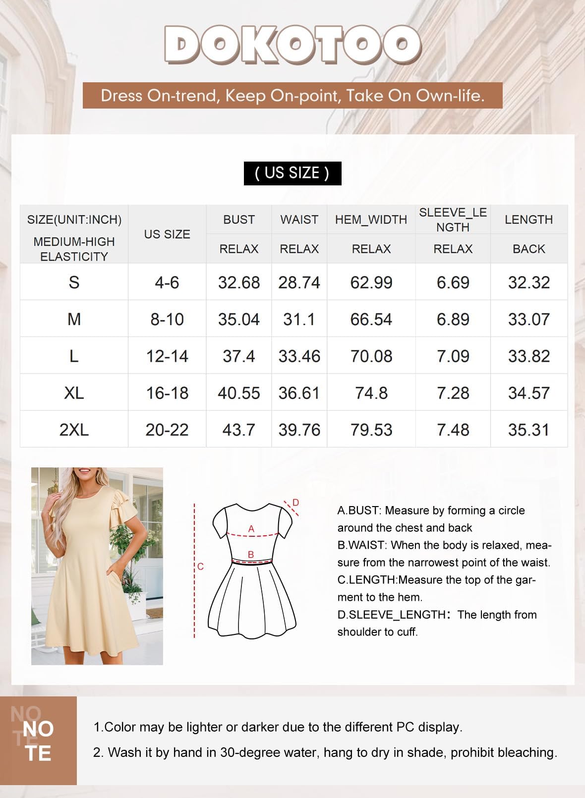 Foto 6 | Vestido Dokotoo Cute Summer Para Mujer 2025 Con Cordón - Venta Internacional.