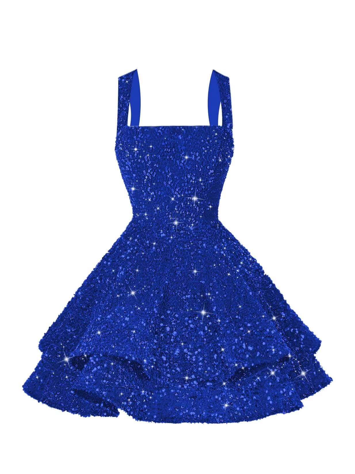 Foto 2 pulgar | Vestido De Bienvenida Dessiny Pantalón Corto Evasé Con Lentejuelas Azul Real - Venta Internacional.