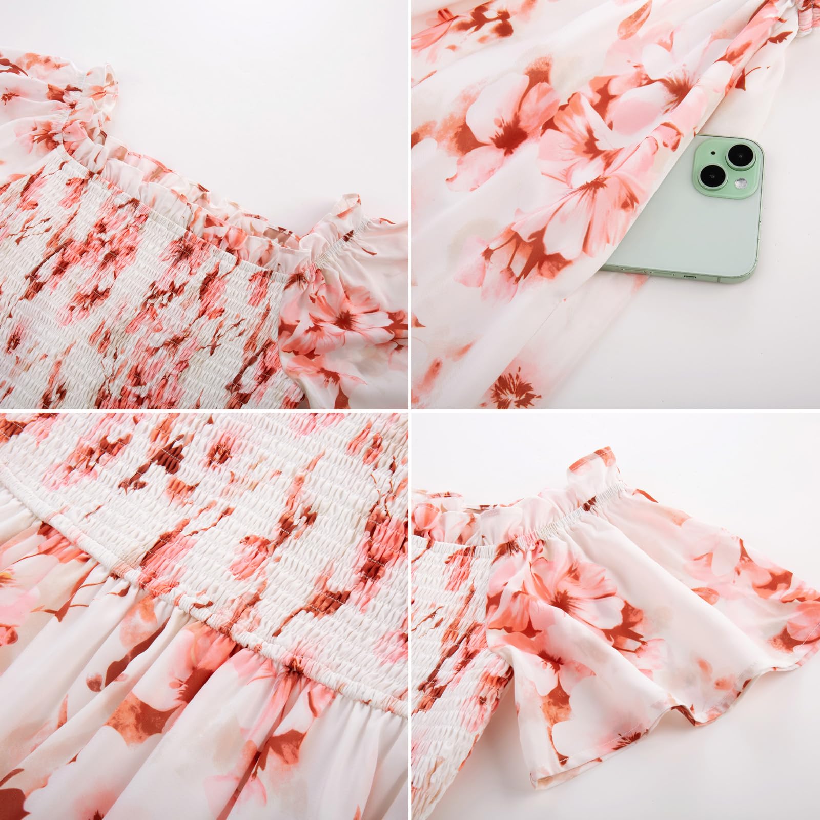 Foto 5 | Vestido Largo Grace Karin Con Estampado Floral De Verano Y Hombros Descubiertos Y Bolsillos - Venta Internacional.