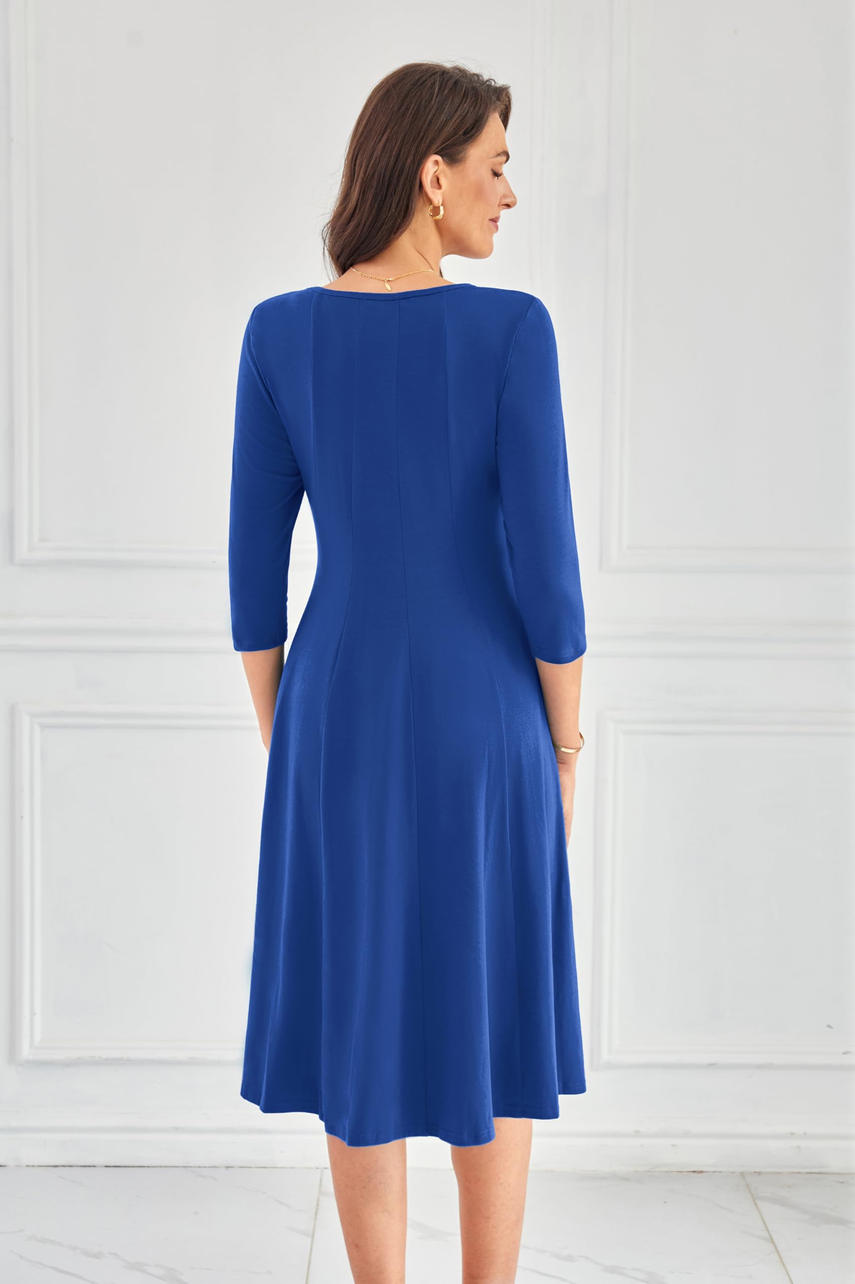 Foto 5 pulgar | Vestido Grace Karin De Otoño Para Mujer, Casual, Línea A, Midi, Azul Real - Venta Internacional.