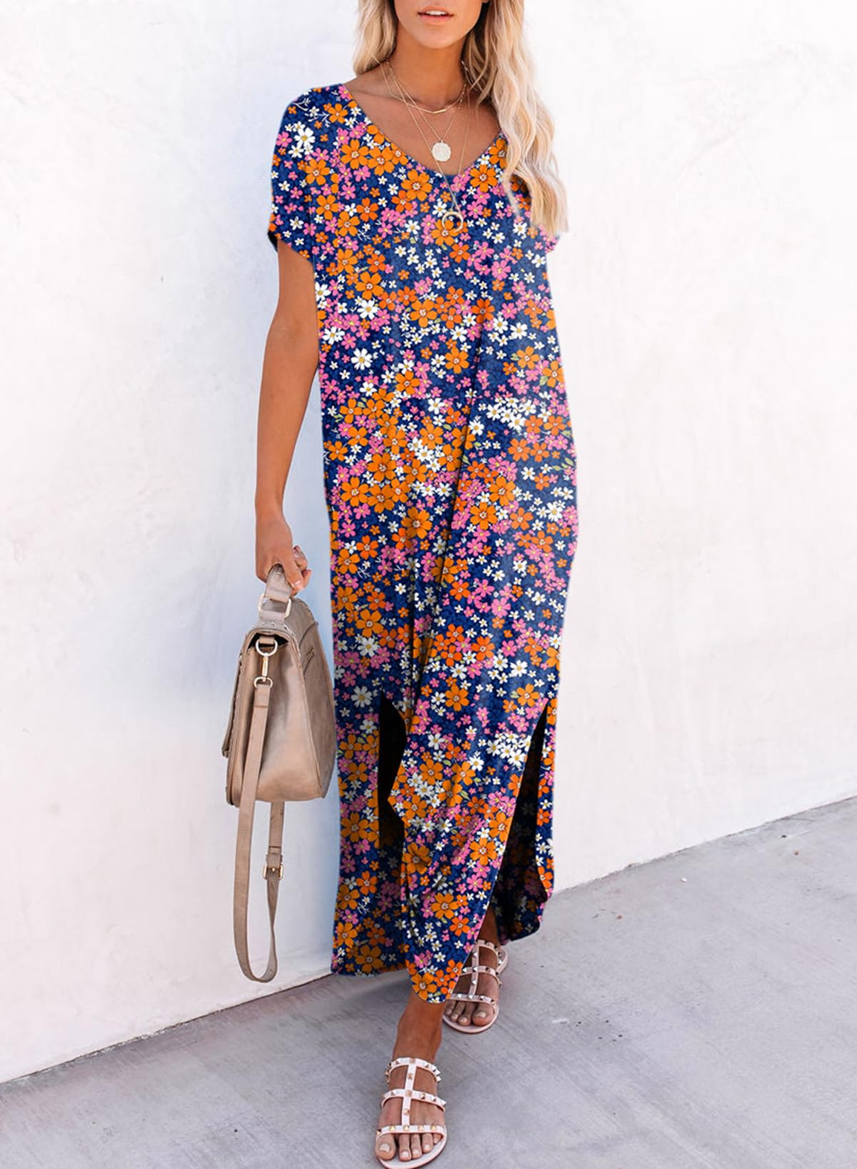 Foto 4 pulgar | Vestido Dokotoo Para Mujer Primavera-verano 2025 Con Estampado Floral Azul M - Venta Internacional.
