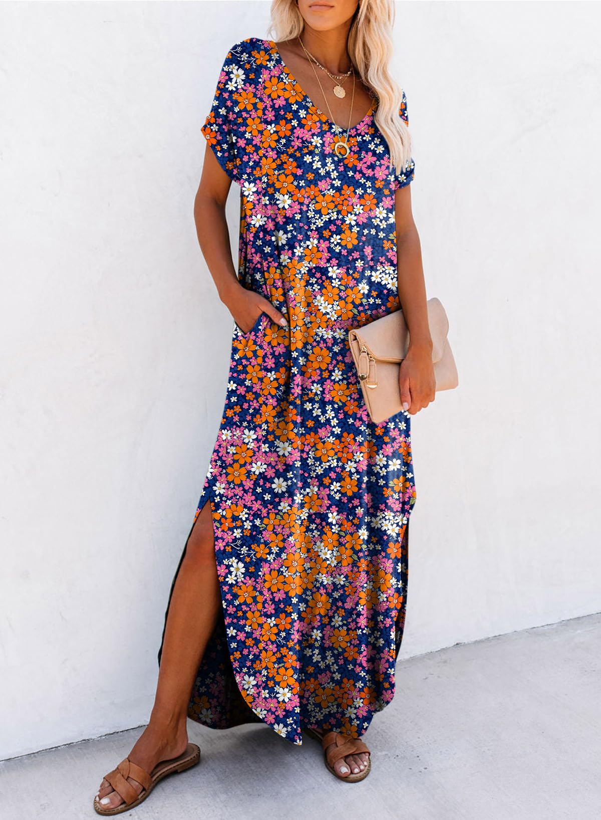Foto 5 pulgar | Vestido Dokotoo Para Mujer Primavera-verano 2025 Con Estampado Floral Azul M - Venta Internacional.