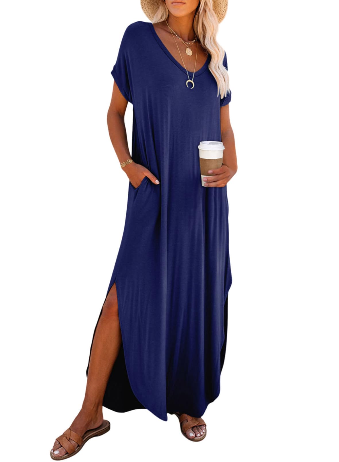 Foto 2 pulgar | Vestido Largo Dokotoo Summer Vacation Resort Wear Azul Marino Xl - Venta Internacional.